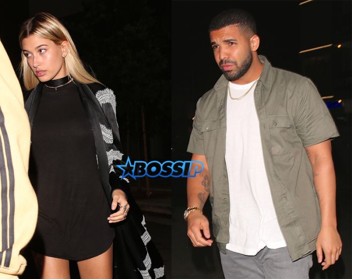 AKM-GSI Drake has a dinner date at Ysabel with Kylie Jenner's model friend Hailey Baldwin then heads to The Nice Guy with her and Chubbs