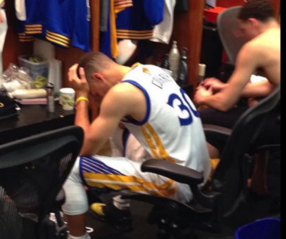 Steph Curry Cries It Out In Locker Room