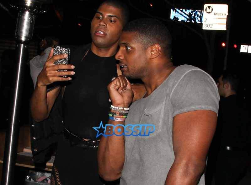 SplashNews EJ Johnson and Michael Sam leaving Bootsy Bellows