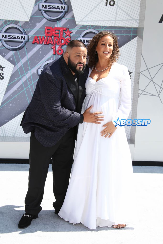 Celebrity Arrival�at the 2016 BET Awards at Microsoft Theater on June 26, 2016 in Los Angeles, California. Pictured: DJ Khaled, Nicole Tuck Ref: SPL1309705 270616 Picture by: @Parisa / Splash News Splash News and Pictures Los Angeles:310-821-2666 New York:212-619-2666 London:870-934-2666 photodesk@splashnews.com 