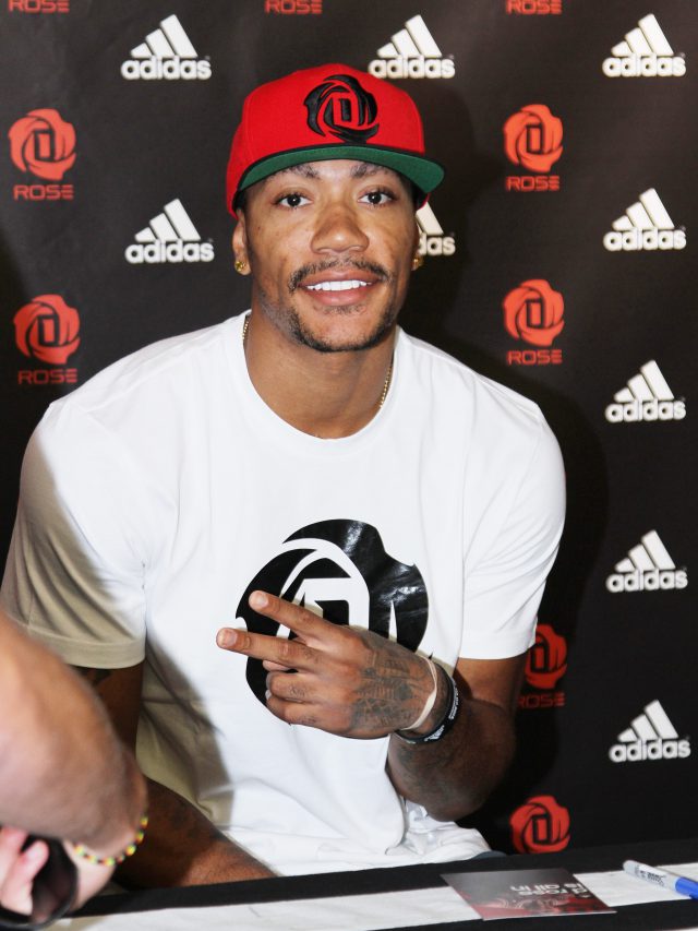 Chicago Bulls player Derrick Rose attends an in-store Adidas promotional event near Champs Elysees Featuring: Derrick Rose Where: Paris, France When: 13 Jul 2013 Credit: WENN.com **Not available for publication in France, Netherlands, Belgium, Spain, Italy**
