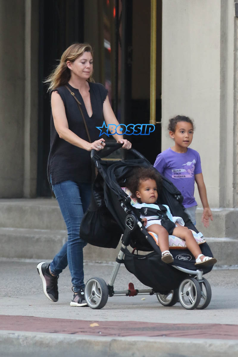 AKM-GSI Ellen Pompeo Chris Ivery Lunch Bar Pitti daughters Stella Luna and Sienna May