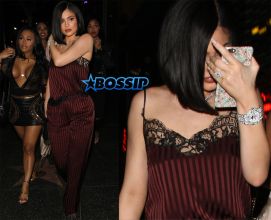 Kylie Jenner diamond ring ring finger left hand Star Hookah Lounge Lira Galore Jordyn Woods SplashNews