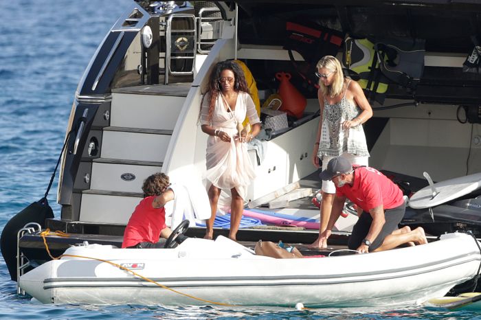 Singer Mel B. and Stephen Belafonte seen enjoying holidays in board of a luxury yacht in Ibiza.