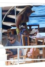 Nerano, Italy - Jay-Z Beyonce dinner Italian coast vacation. The married couple playing on their yacht with daughter Blue Ivy SHOT ON August 13, 2016**