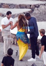 Nerano, Italy - Jay-Z Beyonce dinner Italian coast vacation. The married couple playing on their yacht with daughter Blue Ivy SHOT ON August 13, 2016**