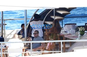 Nerano, Italy - Jay-Z Beyonce dinner Italian coast vacation. The married couple playing on their yacht with daughter Blue Ivy SHOT ON August 13, 2016**