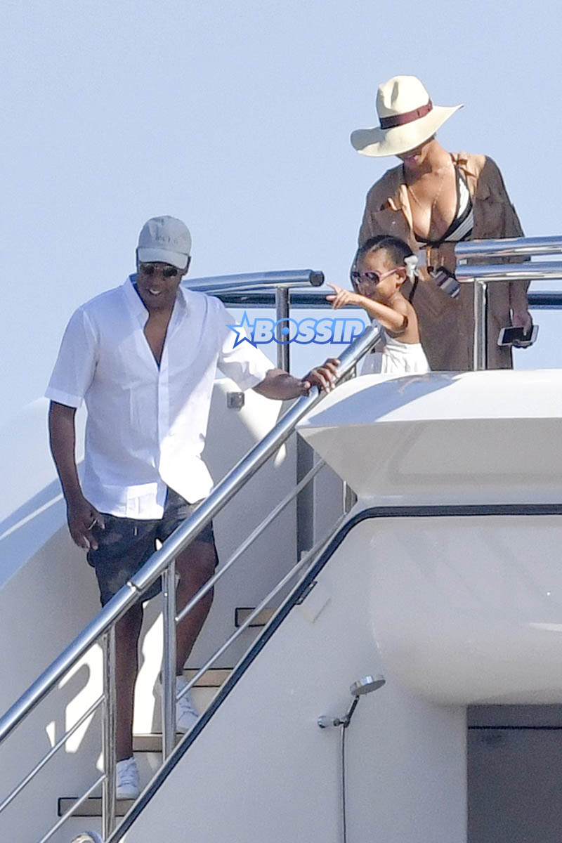 Blue Ivy Carter Jay Z Beyonce yacht Capri Italy sunglasses swimsuit coverup  AKM-GSI