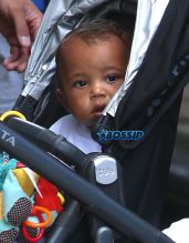 52166483 Kim Kardashian and Kanye West's children North and Saint West are seen leaving their apartment with their nanny in New York City, New York on September 7, 2016. FameFlynetPictures