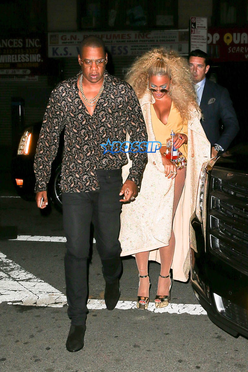 Beyoncé  Jay Z seen arriving to celebrate Beyonce's Soul Train-Themed Birthday Party in New York City. SplashNews