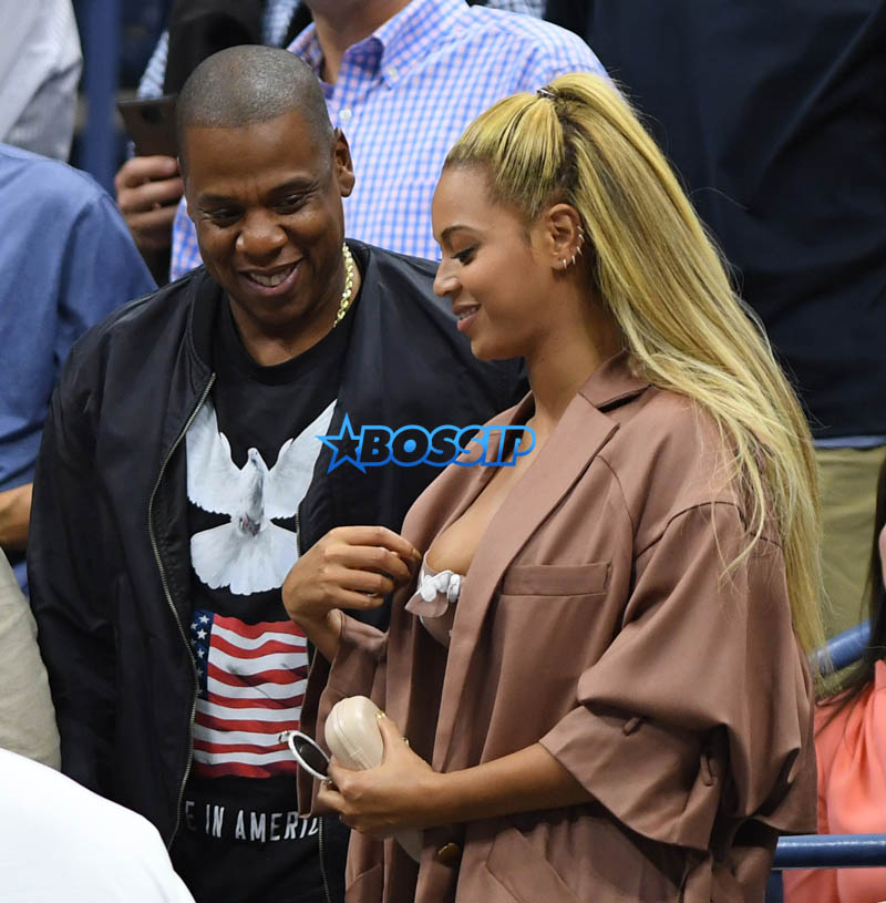 Jay Z, Beyonce Day four of the 2016 US Open at the USTA Billie Jean King National Tennis Center on August 29, 2016 in the Flushing Queens New York City SplashNews