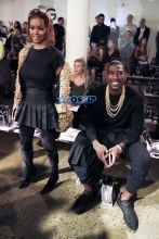Teyana Taylor Iman Shumpert The Blondes NYFW 2016 AKM-GSI fashion show matching black