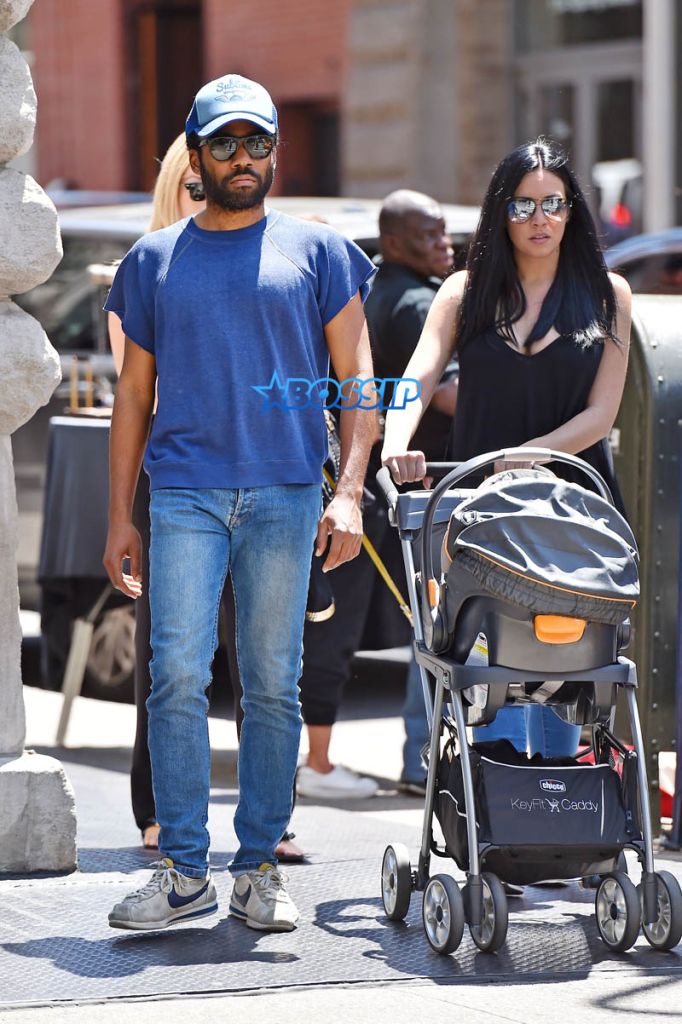 Donald Glover stroll New York girlfriend and baby. AKM-GSI 20 MAY 2016