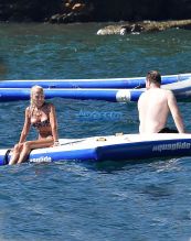 AKM-GSI Donatella Versace Portofino Italy male friend bikini beach