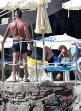 AKM-GSI Donatella Versace Portofino Italy male friend bikini beach