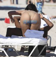 Yesjulz boyfriend beach Miami, Florida on October 22, 2016. Snapchat sensation over 300,000 viewers, one-piece bathing suit. FameFlynetPictures