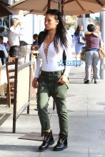 Sean Combs and Cassie have lunch at Il Pastaio in Beverly Hills on October 7, 2016. FameFlynet