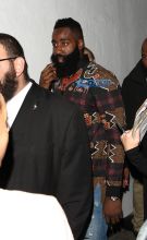 Basketball player James Harden Warwick nightclub jeans. Southwest shirt SplashNews 26 OCTOBER 2016