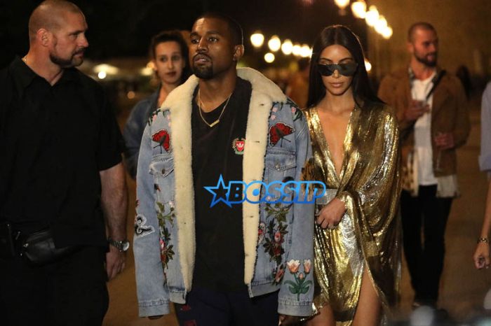 SplashNews Kim Kardashian, Kanye West, Kourtney and Olivier Rousteing during the Balmain after party.