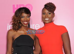Yvonne Orji Issa Rae SplashNews Premiere of HBO'S new comedy series 'Insecure' held at Nate Holden Performing Arts Center in Los Angeles, California on October 6, 2016.