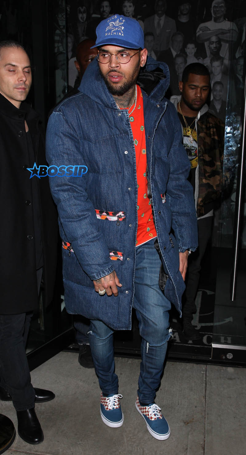 Chris Brown SplashNews Kris Jenner birthday Party Catch Restaurant LA