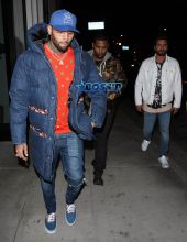 Chris Brown Scott Disick SplashNews Kris Jenner birthday Party Catch Restaurant LA
