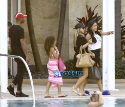 Larsa Pippen pool with friends on November 12, 2016. The 'Real Housewives of Miami' star and her husband of almost 20 years, former NBA star Scottie Pippen, have recently filed for divorce. FameFlynet