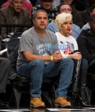 Boston Celtics vs Brooklyn Nets at Barclays Center. record producer Irv Gotti girlfriend, model Ashley Martelle SplashNews
