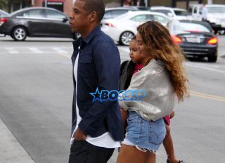 Beyonce, Jay-Z, and daughter Blue Ivy going to Saks Fifth Avenue in Beverly Hills. RC AKM-GSI 11 NOVEMBER 2014