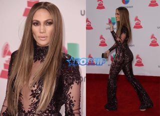SplashNews Jennifer Lopez Sequins Jumpsuit Latin Grammy Awards