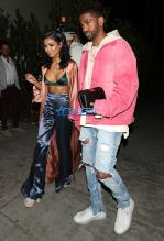 Rapper Big Sean girlfriend Jhene Aiko Delilah night club Kendall Jenner's 21st birthday in West Hollywood, California.
