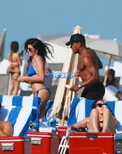 Maxwell afternoon at the beach with a new brunette girl in Miami Beach, FL. H rumored break up earlier this year w/ Lithuanian supermodel Deimante Guobyte. Maxwell, 43, blue bikini clad friend. SplashNews