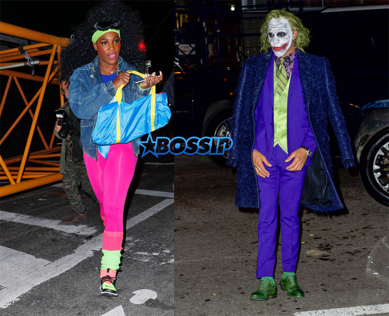 SplashNEws Serena Williams Lewis Hamilton as Joker Halloween