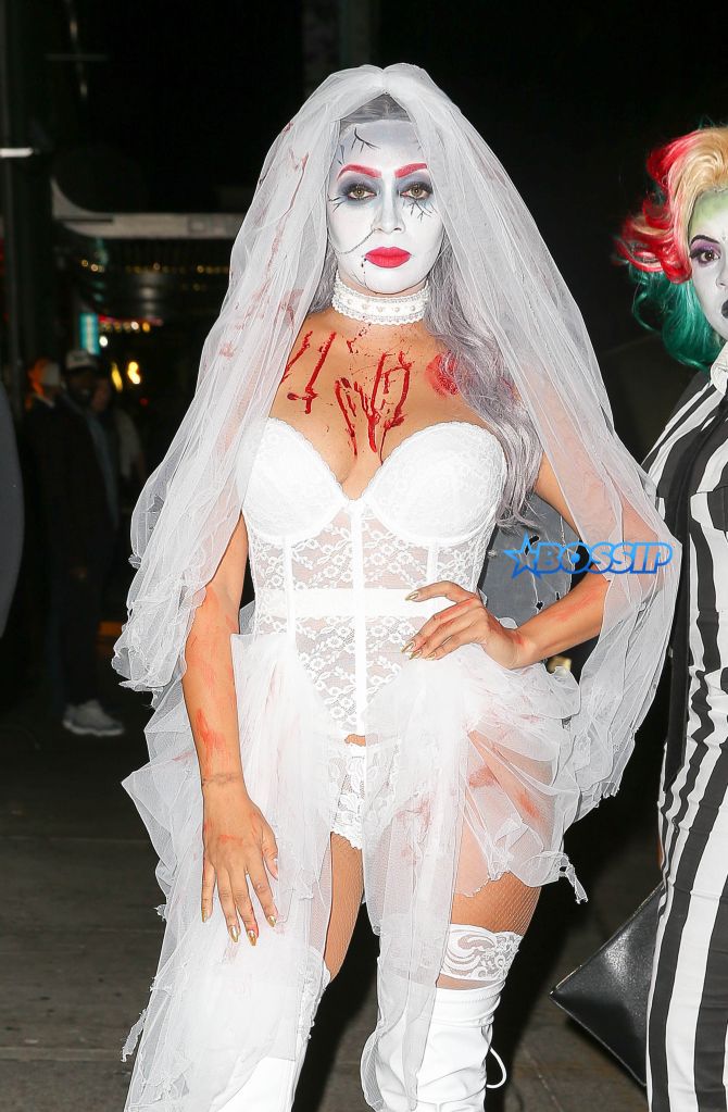 La La Anthony dressed as 'Dead Bride' for her Costume Couture Halloween party at TAO in New York City, NY, USA. Pictured: La La Anthony Ref: SPL1384412 311016 Picture by: Felipe Ramales / Splash News Splash News and Pictures Los Angeles:310-821-2666 New York:212-619-2666 London:870-934-2666 photodesk@splashnews.com 