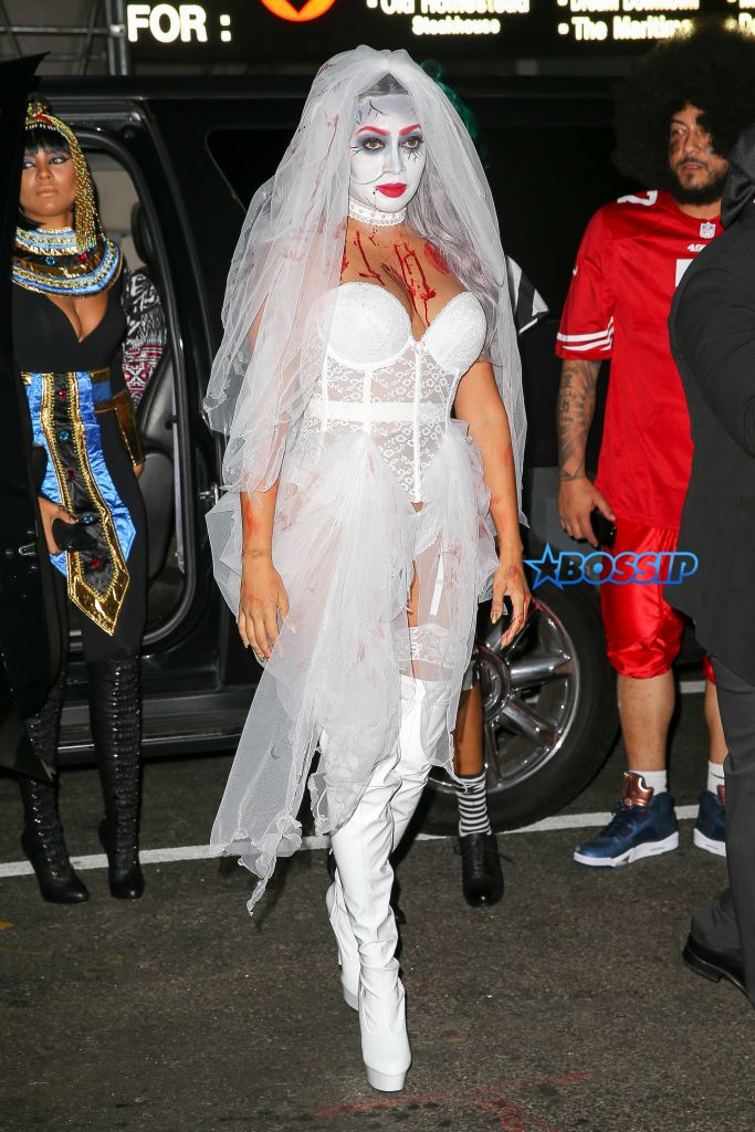 La La Anthony dressed as 'Dead Bride' for her Costume Couture Halloween party at TAO in New York City, NY, USA. Pictured: La La Anthony Ref: SPL1384412 311016 Picture by: Felipe Ramales / Splash News Splash News and Pictures Los Angeles:310-821-2666 New York:212-619-2666 London:870-934-2666 photodesk@splashnews.com 