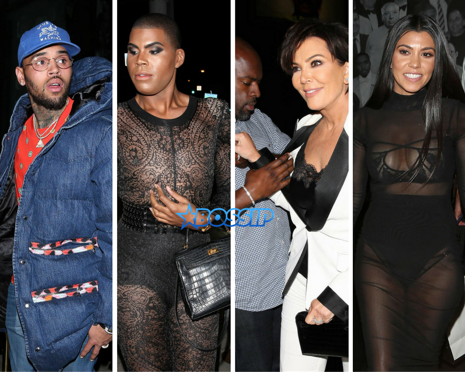 SplashNews Chris Brown EJ Johnson Kris Jenner Corey Gamble Kourtney Kardashian