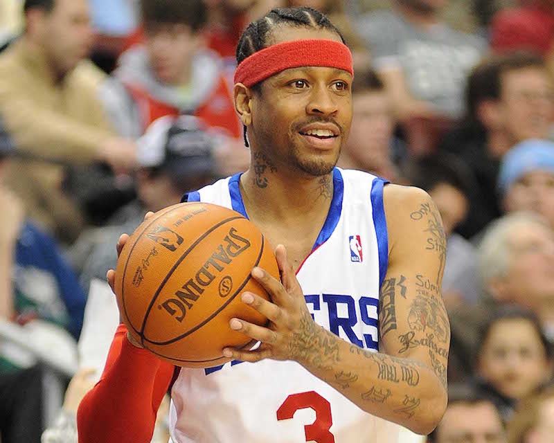 Allen Iverson of the Philadelphia 76ers Pictured During a Basketball Game