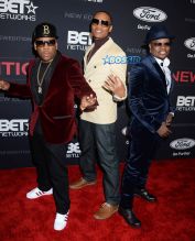 Michael Bivins Ronnie Devoe Ricky Bell premiere of BET's 'The New Edition Story' held at Paramount Studios in Hollywood, California, USA. SplashNews