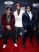 Michael Bivins Ronnie Devoe Ricky Bell premiere of BET's 'The New Edition Story' held at Paramount Studios in Hollywood, California, USA. SplashNews