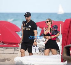 Coco Austin bikini body beach Miami baby Chanel on vacation with husband Ice T SplashNews