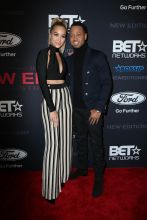 Jasmine Sanders Terrence Jenkins premiere of BET's 'The New Edition Story' held at Paramount Studios in Hollywood, California, USA. SplashNews
