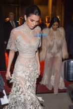 Kendall Jenner Kim Kardashian lace gown New York City fur Ocean's 8 taping Met Gala scene SplashNews/TheStewartOfNY
