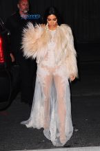 Kim Kardashian lace gown New York City fur Ocean's 8 taping Met Gala scene SplashNews