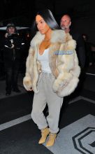 Kim Kardashian sweats booties fur nyc SplashNews