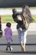 Kim Kardashian Saint North West Kris Jenner Kylie Jenner Kourtney Kardashian Corey Gamble King Tyga private jet family vacation SplashNews