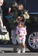 Kim Kardashian Saint North West Kris Jenner Kylie Jenner Kourtney Kardashian Corey Gamble King Tyga private jet family vacation SplashNews