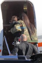 Kim Kardashian Saint North West Kris Jenner Kylie Jenner Kourtney Kardashian Corey Gamble King Tyga private jet family vacation SplashNews