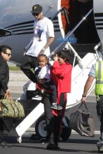 Kim Kardashian Saint North West Kris Jenner Kylie Jenner Kourtney Kardashian Corey Gamble King Tyga private jet family vacation SplashNews