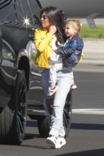 Kim Kardashian Saint North West Kris Jenner Kylie Jenner Kourtney Kardashian Corey Gamble King Tyga private jet family vacation SplashNews