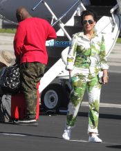 Kim Kardashian Saint North West Kris Jenner Kylie Jenner Kourtney Kardashian Corey Gamble King Tyga private jet family vacation SplashNews